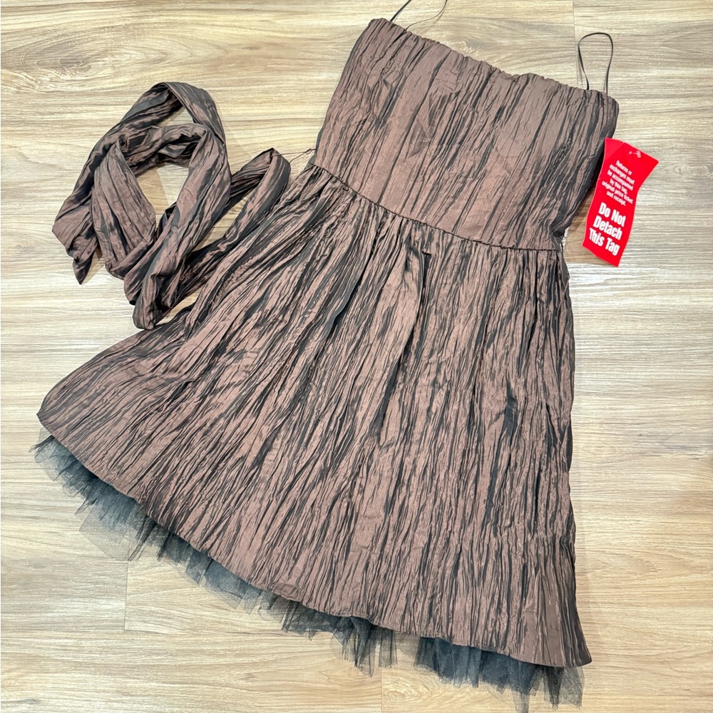 NWT Vintage Chocolate Cocktail Dress - Picture 3 of 5